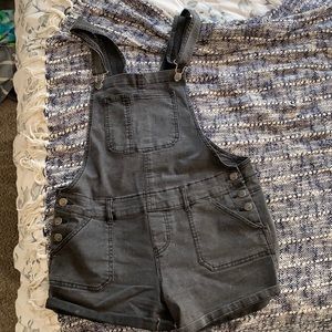 Black short overalls